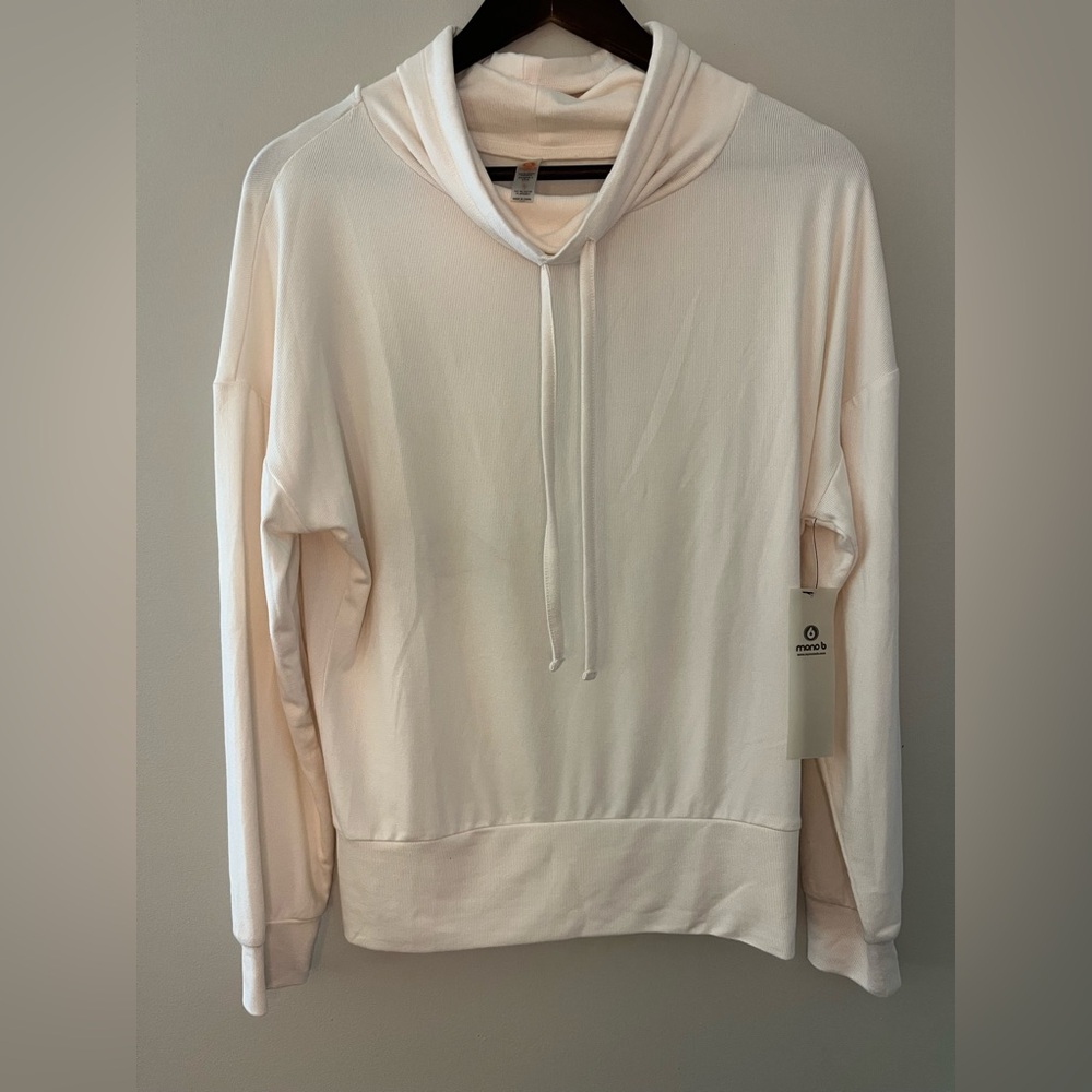 NWT Mono B Cream Cowl Neck Pullover Sweater